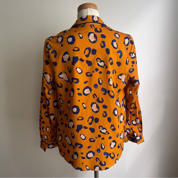 3.1 Phillip Lim x Target Animal Print Blazer Smoking Jacket Medium Orange Blue - Picture 5 of 8